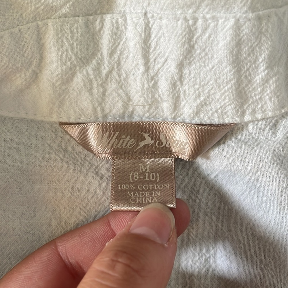 Summer Button Down Coverup White Lightweight Size… - image 2